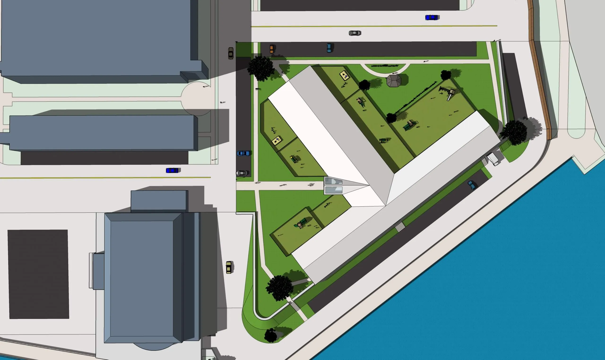 Site rendering of a proposed child development center location at the Washington Navy Yard